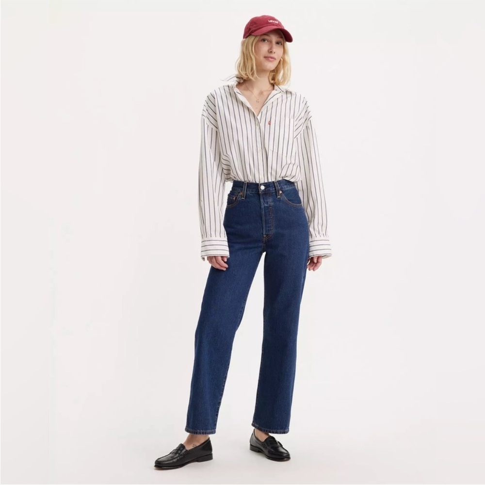 Levi’s Premium Ribcage Straight Ankle Dark Blue Women's Jeans - Size 27